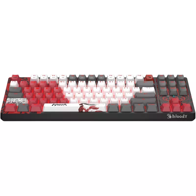 Игровая клавиатура Bloody Gaming Keyboard Bloody S87, Mechanical, BLMS Linear SW, Hot-Swappable, Quiet Typing, 87-Keys, N-Key Rollover, 50M, RGB, 1.8m, USB, EN/RU, Naraka