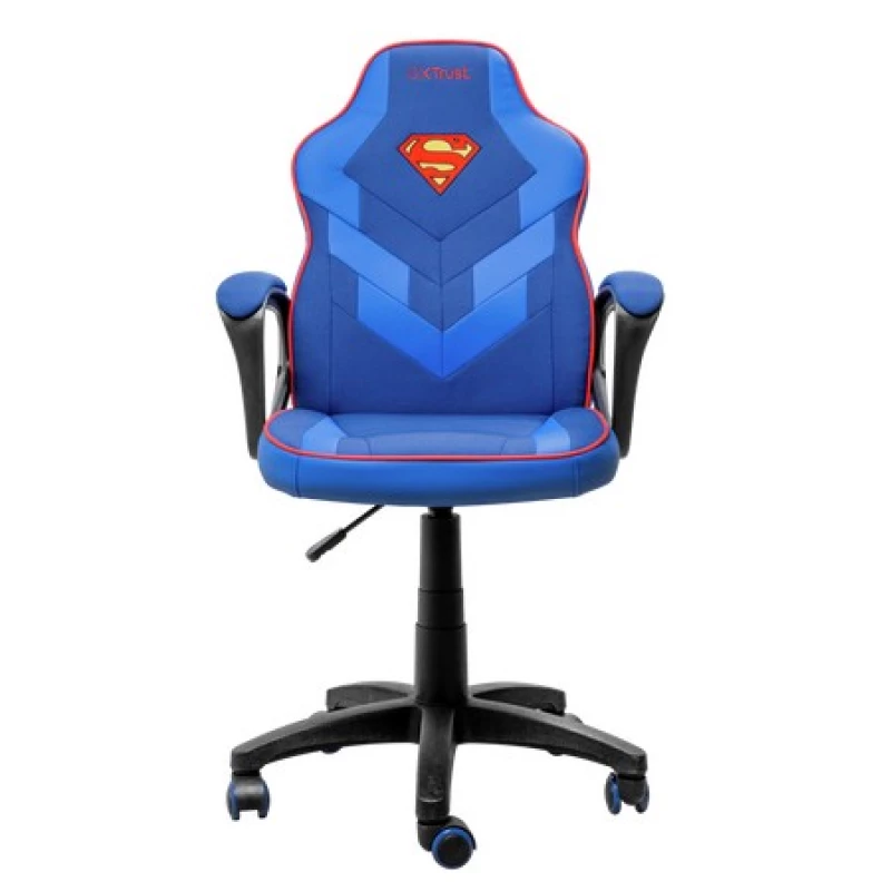 Игровое геймерское кресло TRUST Trust GXT 703SM Revvo Kids Gaming Chair, breathable fabric, officially licensed Superman adjustable gaming chair with a strong frame, padded armrests, Class 4 gas lift, up to 110kg, Blue