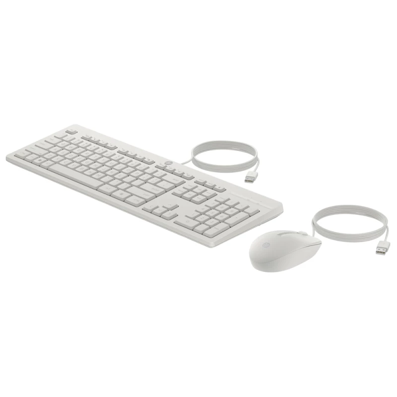 Kit (keyboard+mouse) HP Keyboard & Mouse HP 255, Keyboard Full size; 3-zone layout, Mouse 3 buttons, 1.8m cable length, USB, EN/RU, White