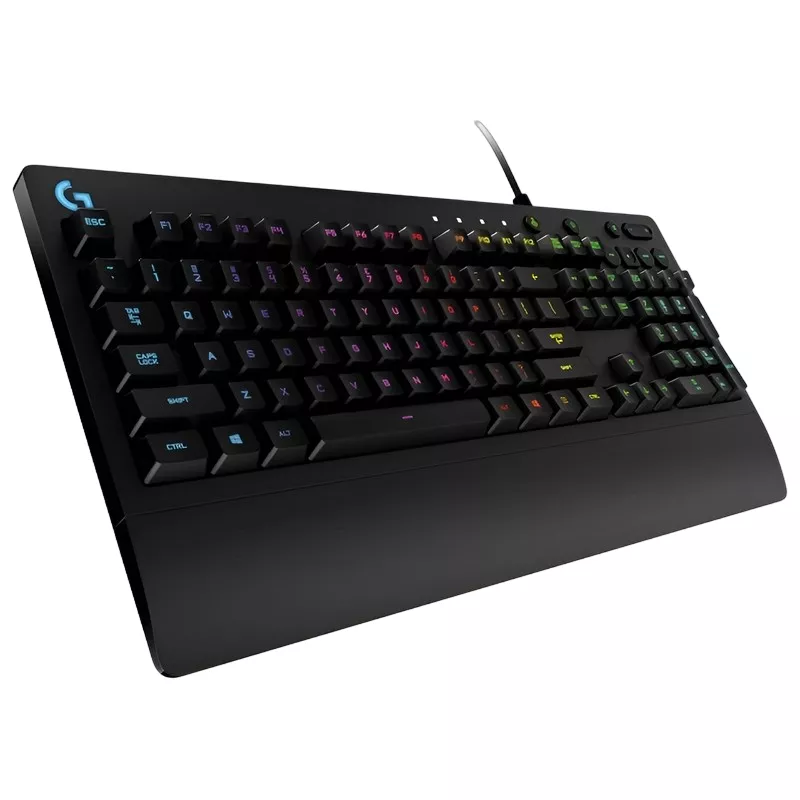 Gaming keyboard LOGITECH Gaming Keyboard Logitech G213 Prodigy, Mech-Dome, Spill-resistant, Media controls, RGB, 1.8m, USB, EN/RU, Black