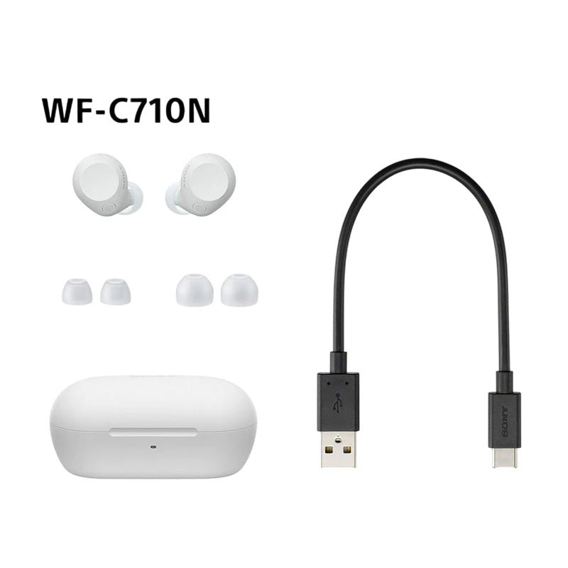 Casti fara fir SONY Bluetooth Earphones TWS  SONY  WF-C710NW, White