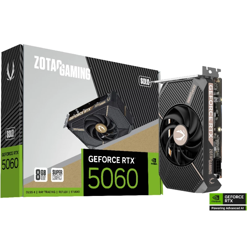 Placa video ZOTAC Gaming GeForce RTX 5060 Solo, (8 GB/128 bit)