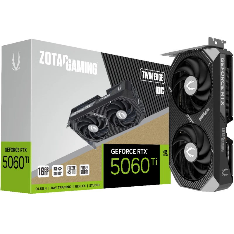 Placa video ZOTAC Gaming GeForce RTX 5060 Ti 16GB Twin Edge OC, (16 GB/128 bit)