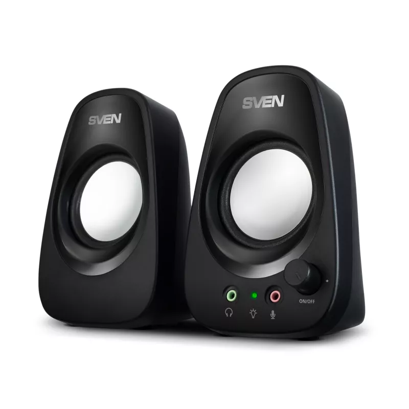 Boxa SVEN SVEN 190 Black (USB),  2.0 / 2x3W RMS, USB power supply, Headphones and microphone inputs, Rotary volume control knob on the front panel