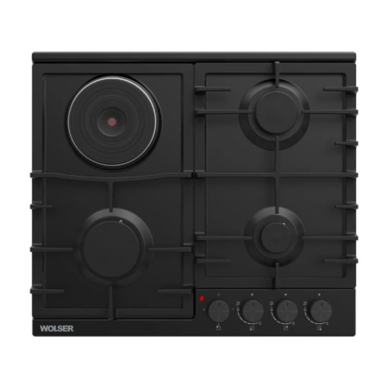 Plita combinata incorporabila WOLSER WL-BRD 603G1EL BLACK EN FFD, Black