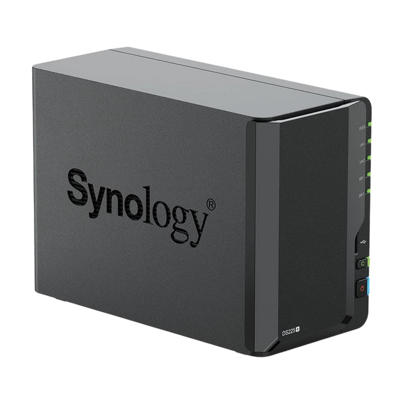 NAS Server SYNOLOGY SYNOLOGY  "DS225+", 2-bay, Intel Celeron 4-core 2-2.7GHz, 2Gb+1Slot, 1x2.5GbE, 1x1GbE