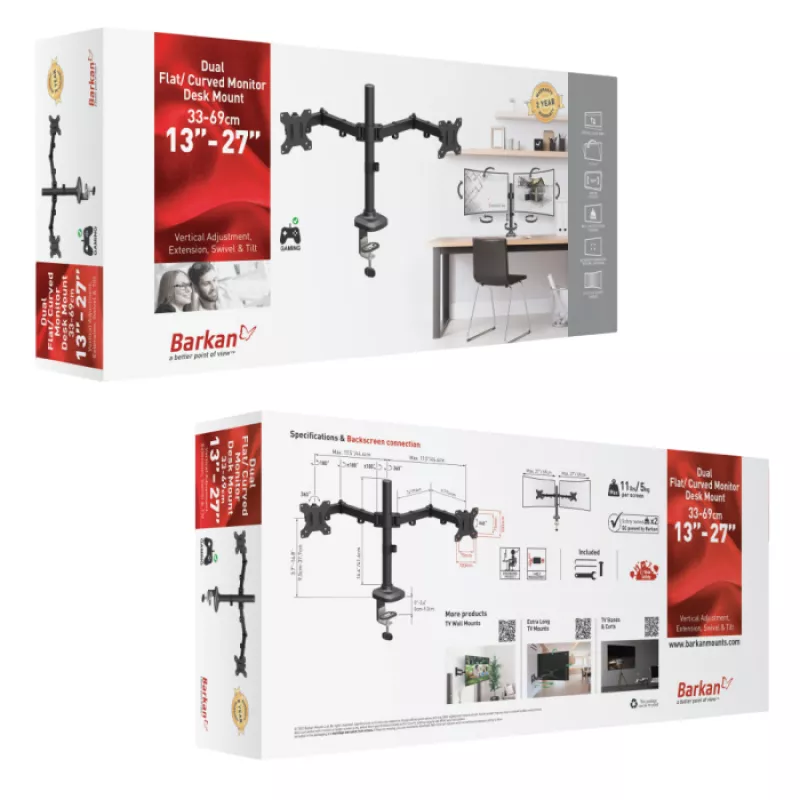 Suport perete BARKAN M142T, Black