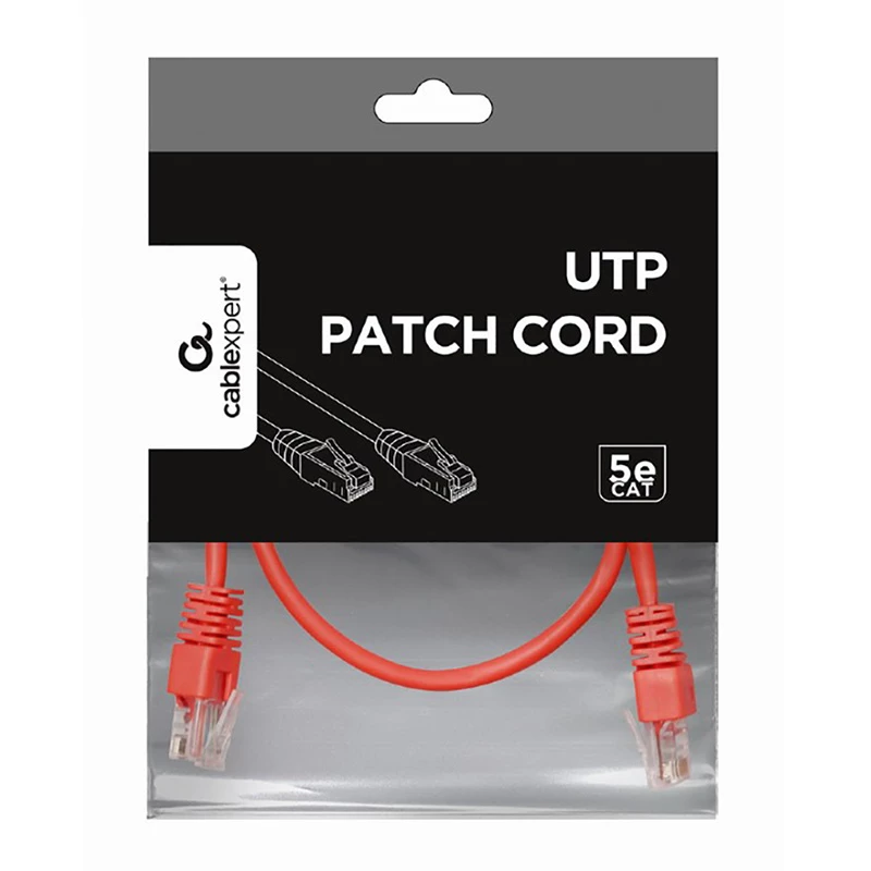 Patchcord GEMBIRD PP12-0.5M/R,  CAT.5E, UTP, 0.5m