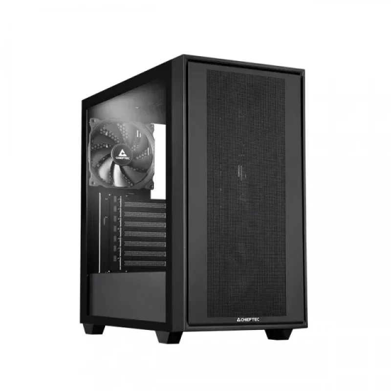 Корпус без БП CHIEFTEC Case ATX Miditower Chieftec Gaming Night Hunter GS-03B-BLK-OP Black no PSU, 1x USB 3.2 Gen2 Type C, 2x USB3.0, Audio-out/Mic-In, 4x 140mm PWM Fans, Mesh front panel, Tempered glass, (carcasa/корпус)