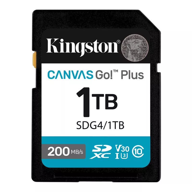 Карта памяти KINGSTON 1.0TB  SDXC Card (Class 10) UHS-I , U3, V30 Kingston Canvas Go! Plus Gen 4 "SDG4/1TB" (R/W:200/160MB/s)