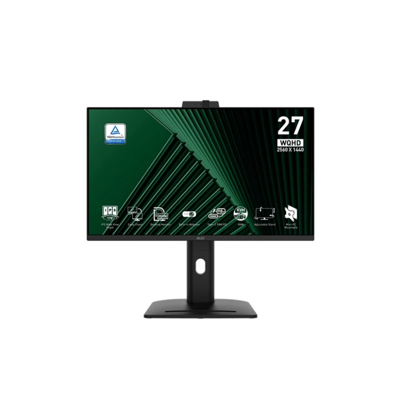 Monitor MSI 27.0” MSI IPS LED PRO MP275QPDG Conference Black (1ms, 1300:1, 250cd, 2560x1440, 178°/178°, 100Hz Refresh Rate, HDMI2.0, DispayPort in/out, Audio Line-out, USB-C (Data, Power, Video), Webcam, USB Hub: 4 x USB3.2, Speakers 2 x 2W, Height Adjustment, P