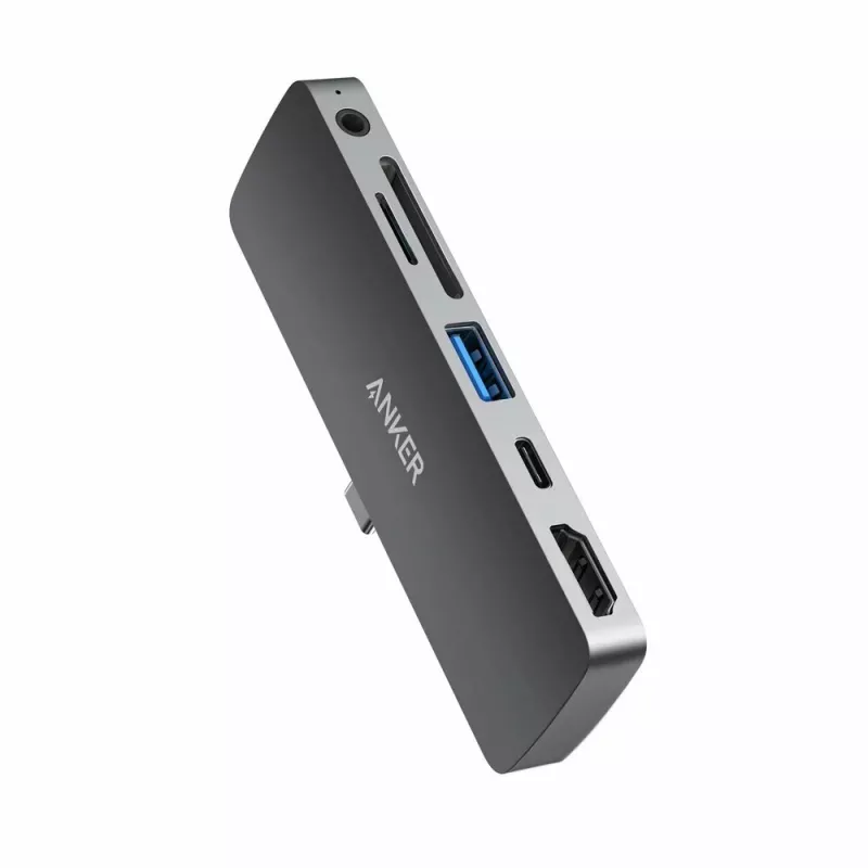 Кабель USB Anker Anker Media Hub PowerExpand Direct for iPad Pro, 6-in-1, 60W Power Delivery, USB-C, 4K HDMI, Audio 3.5mm, USB 3.0, microSD