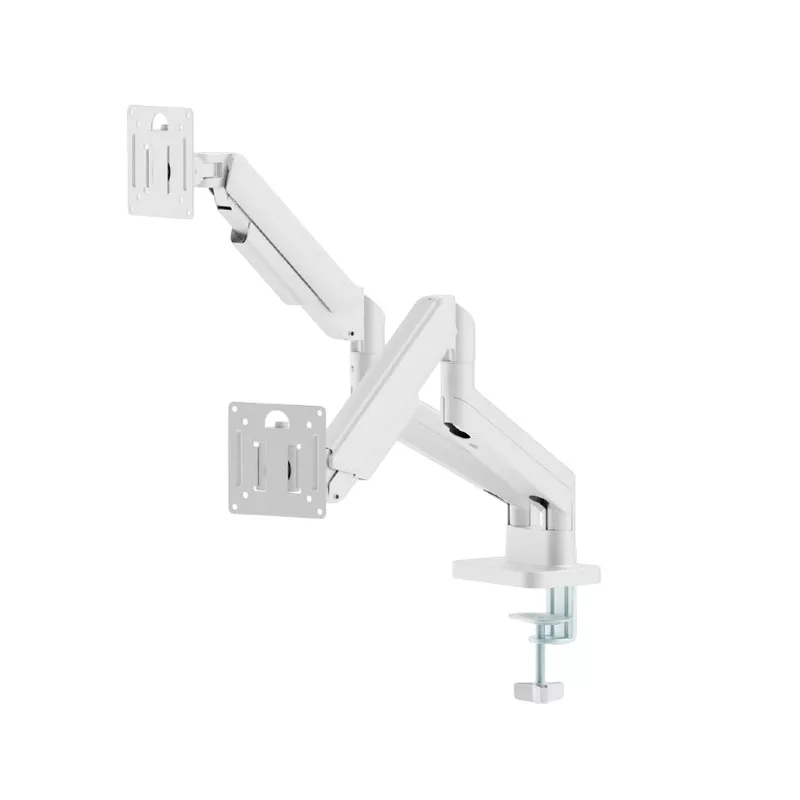 Braț pentru monitor reglabil GEMBIRD Table/desk 2-display mounting "MA-DA2-06-W" WHITE Gembird (rotate,tilt,swivel), 17”-32”, up to 9 kg, VESA:75x75, 100x100