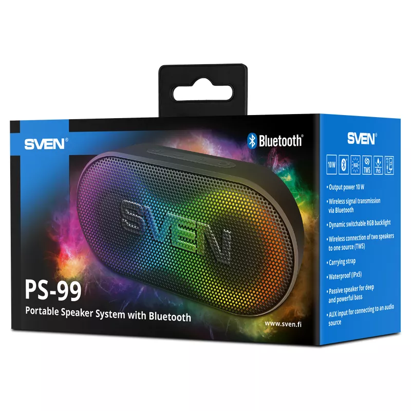 Boxa SVEN Speakers SVEN "PS- 99", black, 10 W, TWS, Bluetooth, 1800mA*h