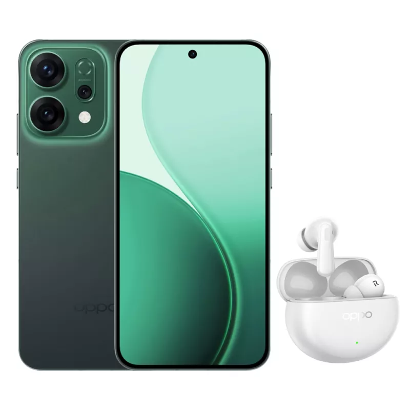 Telefon mobil Oppo OPPO Reno 14 5G 12/512GB Luminous Green + Oppo TWS Headphones Enco Air 4 Pro
