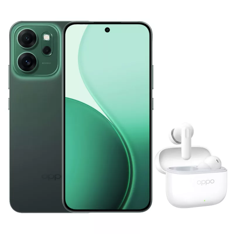 Мобильный телефон Oppo OPPO Reno 14F 5G 8/256GB Luminous Green + Oppo TWS Headphones Enco Buds 3 Pro