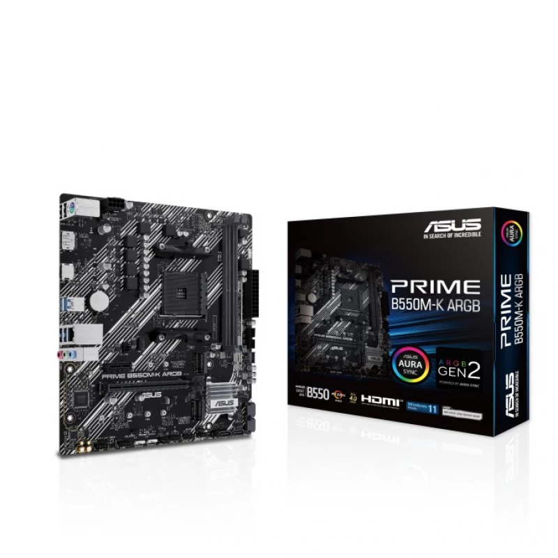 Placa de baza ASUS PRIME B550M-K ARGB, (AM4/AMD B550)