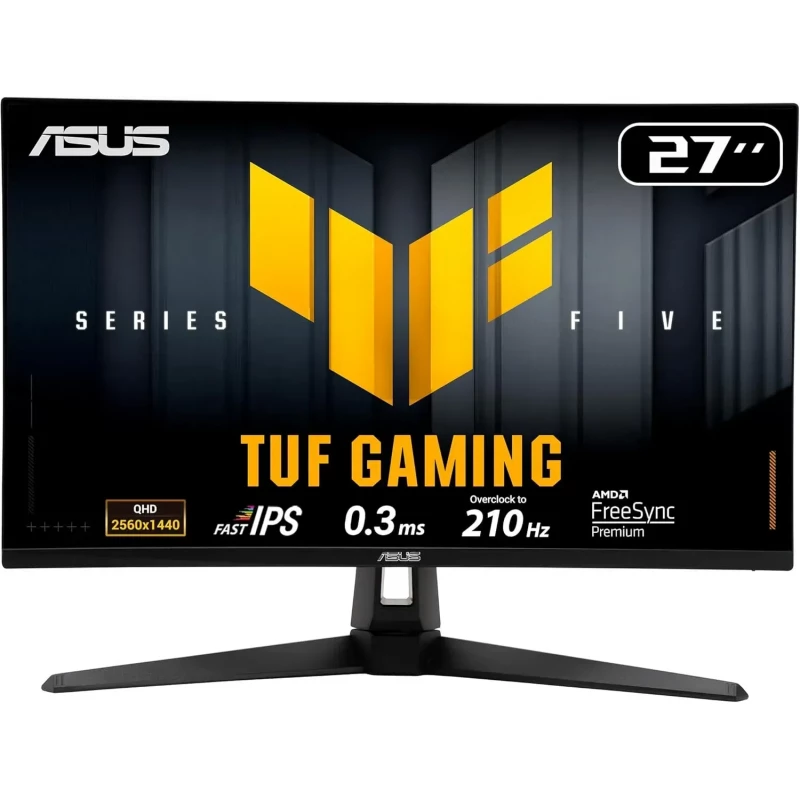 Monitor gaming ASUS 27" ASUS TUF Gaming VG27AQ5A Fast IPS 2K Gaming Monitor WIDE 16:9, HDR400, 0.233, 0.3ms, 210Hz, FreeSync Premium&G-Sync, Cont. 1300:1, H:30-311kHz,V:48-210Hz, 2560x1440 QHD, USB-Hub, Speakers 2x2W,2xHDMI v2.0/Display Port1.4, (monitor/монитор)