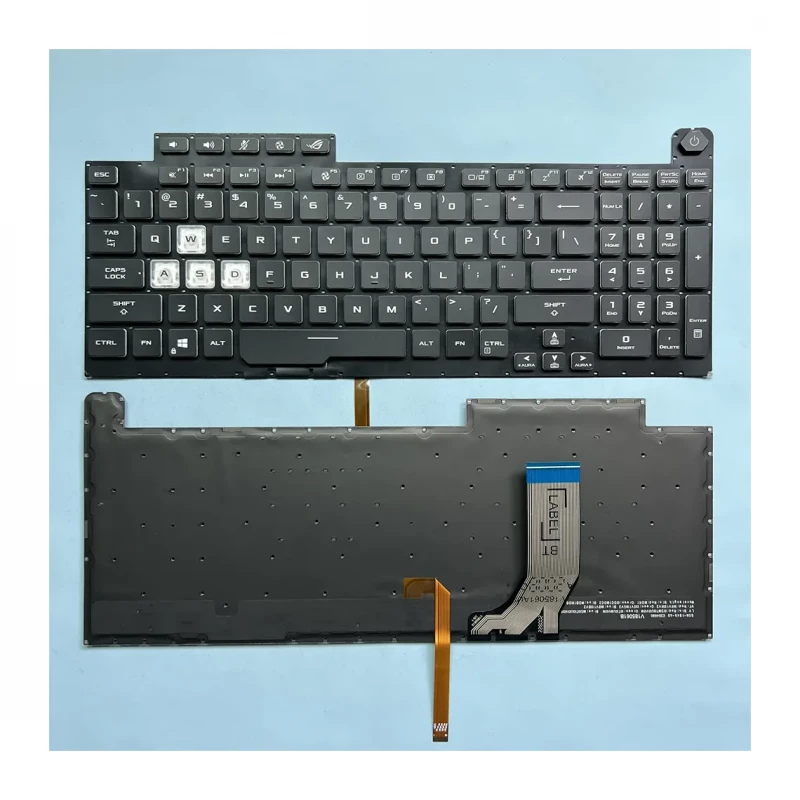 Клавиатура для ноутбука ASUS Keyboard Asus ROG Strix G17 G731 G732 G712 series w/Backlit RGB w/o frame "ENTER"-small ENG/RU Black Original