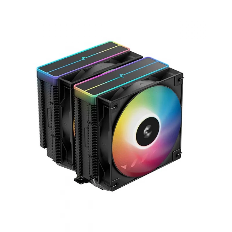 Cooler universal DEEPCOOL ”AG620 BK ARGB V2”, Intel Socket LGA1851/1700/1200/115x & AMD AM5/AM4, up to 260W, Dual-Tower, 2x ARGB PWM fans: 120x120x25mm, 300~1950 RPM±10%, 