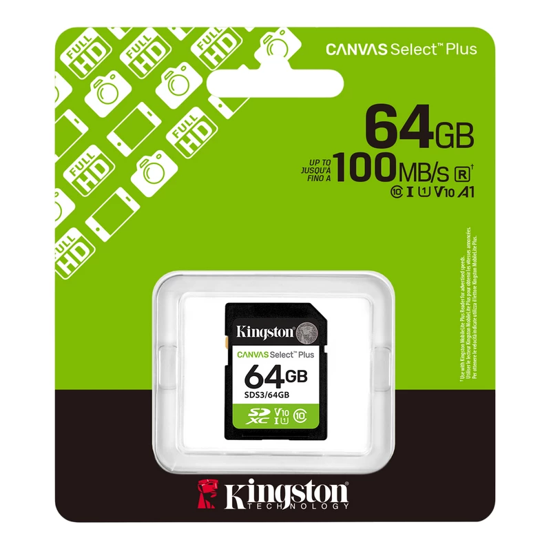 Card de memorie TRANSCEND ..64GB  SDXC Card (Class 10) UHS-I , U1, Kingston Canvas Select Plus Gen3 "SDS3/64GB" (R:100MB/s)