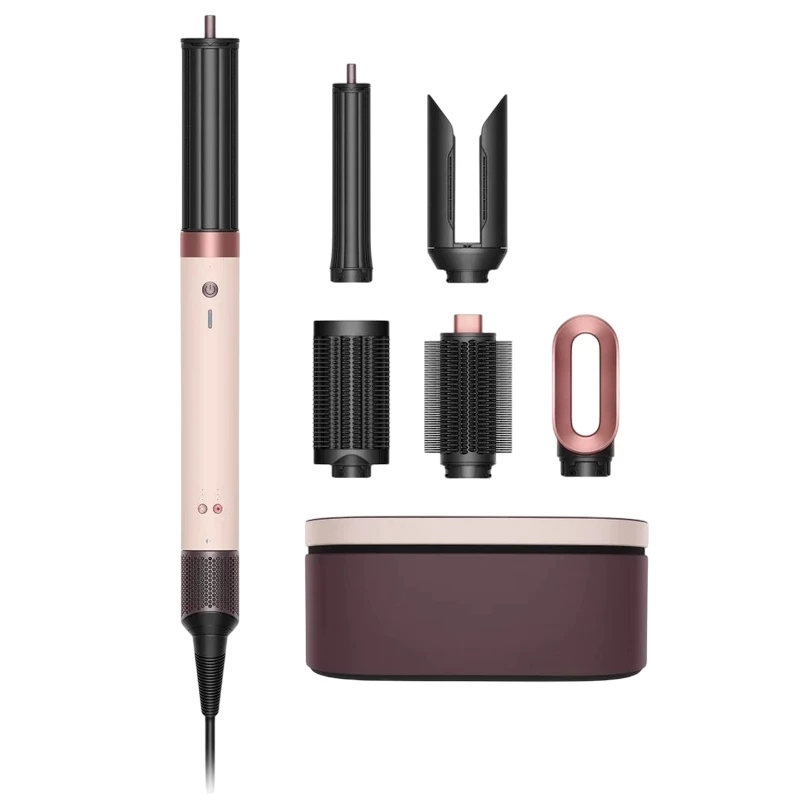 Uscator de par Dyson Hair Hot Air Styler set Dyson HS09 Airwrap Co-anda2x Straight+Wavy Ceramic Pink/Rose Gold (598757-01)