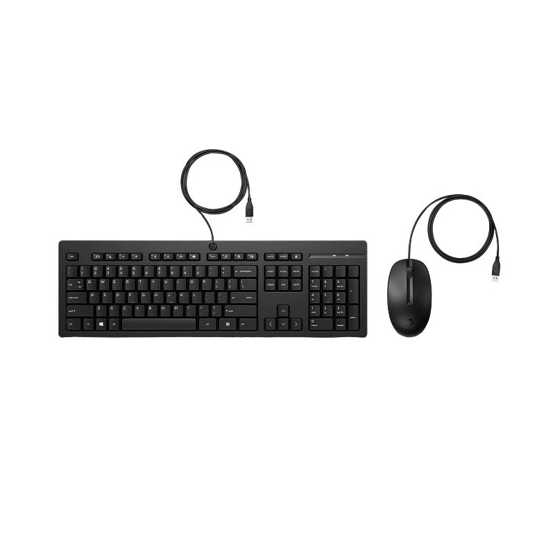 Kit (keyboard+mouse) HP HP 225 Wired Keyboard and Mouse Combo RU Black