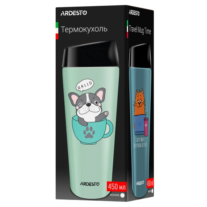 Термокружка Ardesto Thermal Mug ARDESTO Coffee Time Frenchie 450 ml, AR2645DG