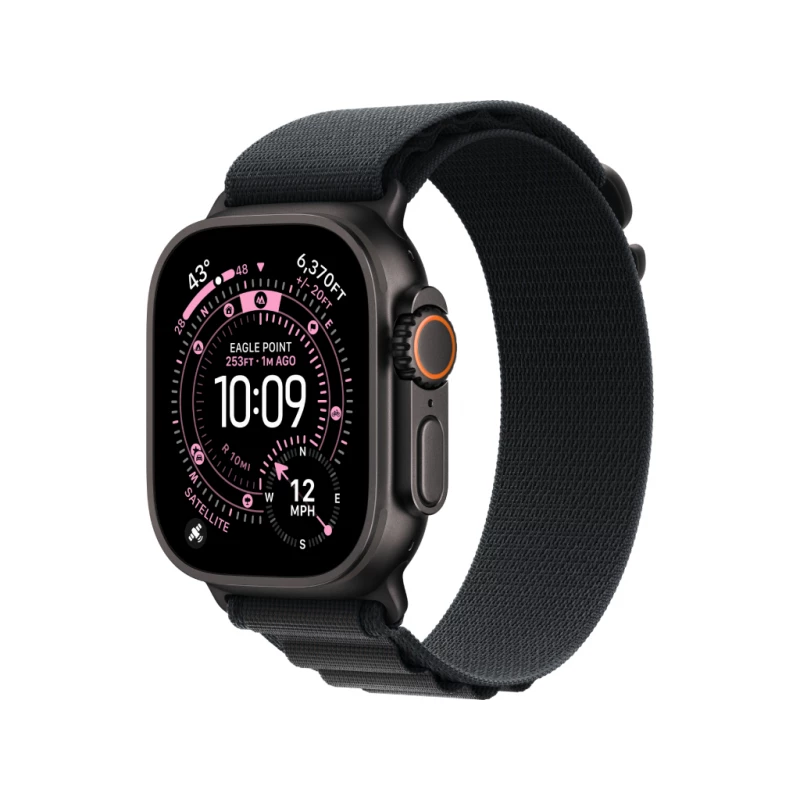 Smartwatch APPLE Apple Watch Ultra 3 LTE 49mm Black Titanium Case with Black Alpine Loop - Medium MF0V4