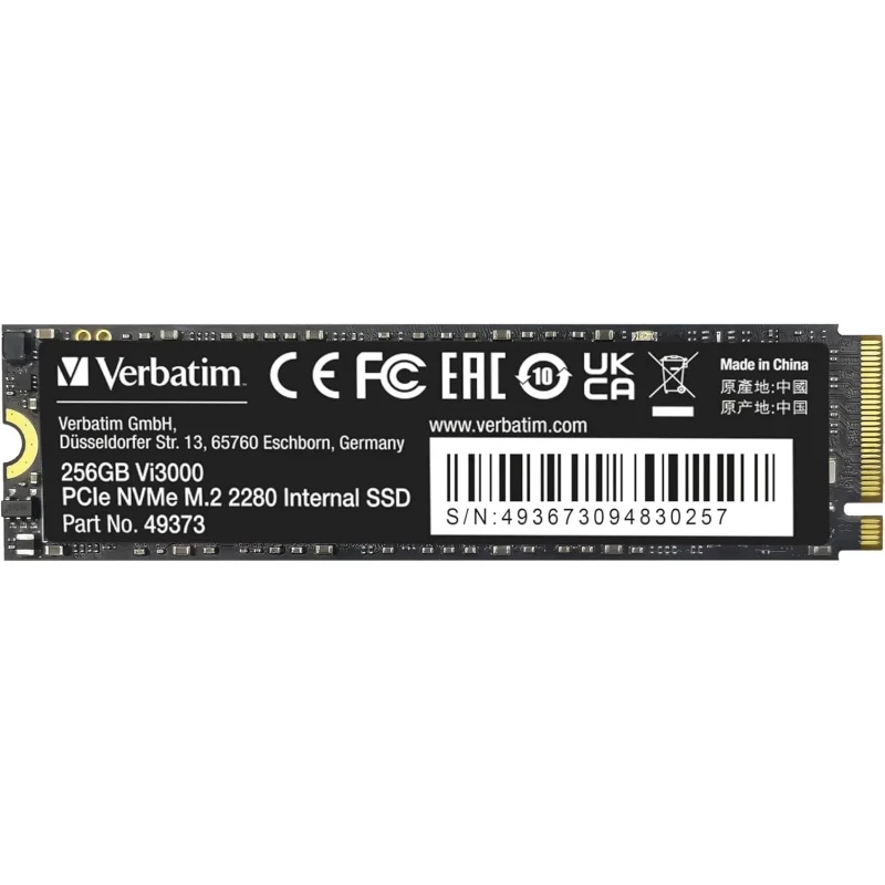 SSD VERBATIM 256GB SSD M.2 Type 2280 PCIe NVMe 3.0 x4 Verbatim Vi3000 49373, Read 3100MB/s, Write 2200MB/s (solid state drive intern SSD/внутрений высокоскоростной накопитель SSD)