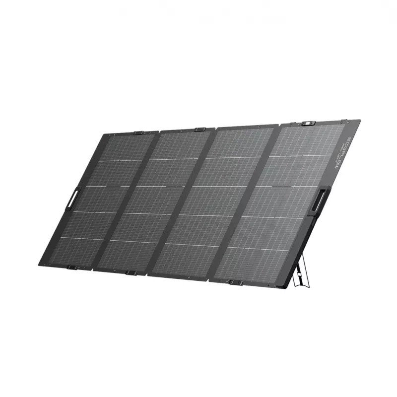 Panou solar EcoFlow EcoFlow 400W Lightweight Portable Solar Panel, Bifacial Design, Rated Power:425 Watts, 3-angle (30°/45°/60°) adjustable stand and integrated solar angle guide, Cell type: N Type TOPCon monocrystalline silicon, Efficiency 25%, Folded: 659 x 967 x 36 m