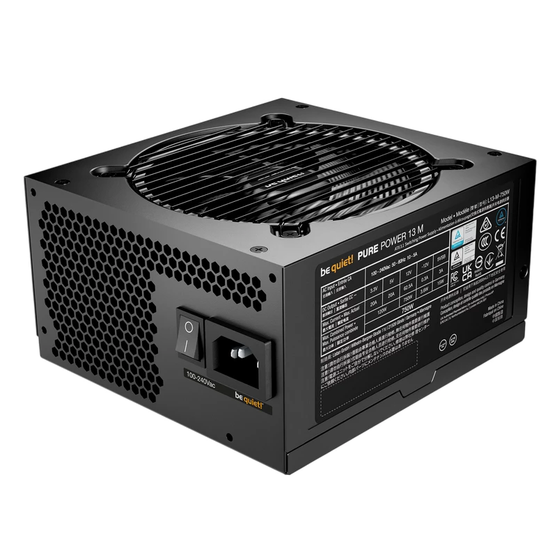Sursa de alimentare PC be quiet! Power Supply ATX 750W be quiet! PURE POWER 13 M, 80+ Gold, 120mm, Active PFC, SR+LLC+DC/DC, ATX 3.1, Full Modular, Black