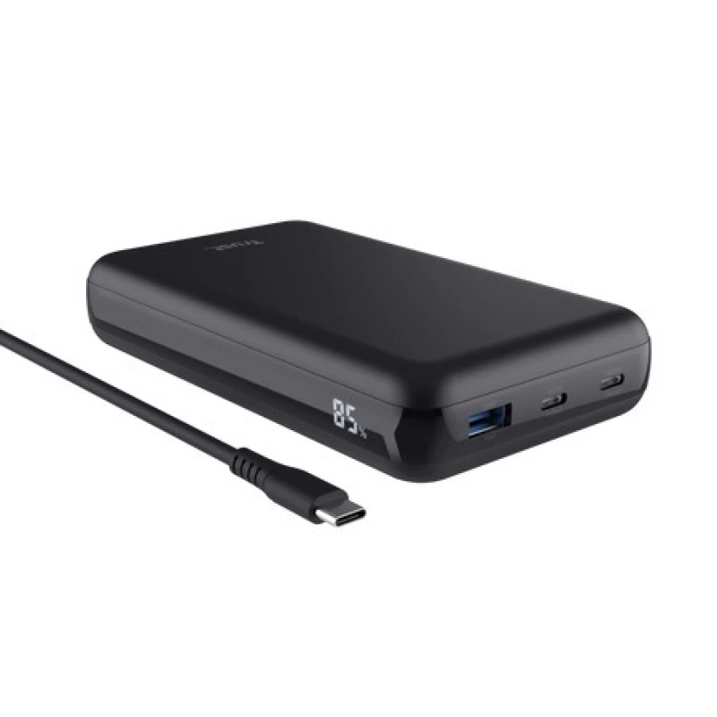 Baterie externa universala TRUST Trust Laro 100W USB-C Laptop Powerbank, High-capacity 100W powerbank to fast-charge your USB-C laptop or MacBook on the go, Quick Charge 3.0, auto-detect, USB PD 3.0 + PPS, Black