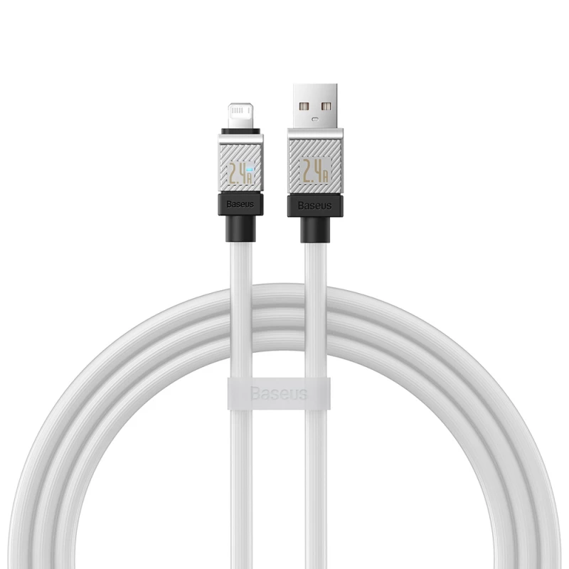 Cablu Baseus Baseus Cable CoolPlay Series USB-A to Lightning 2.4A 12W 1m, White