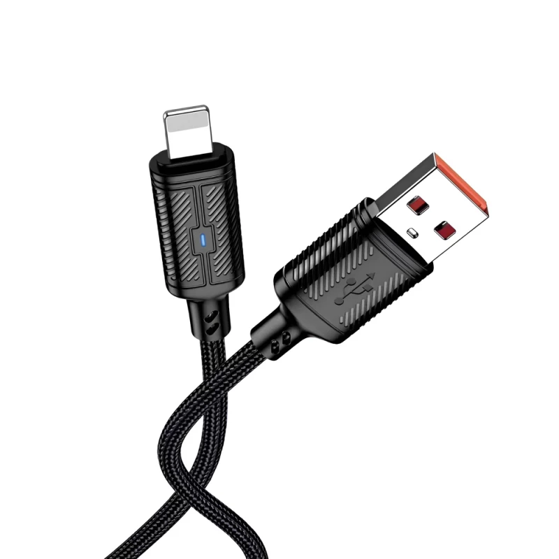 Cablu Jokade Jokade Cable USB to Lightning 3A 1,2m Intelligent Power-off JA049, Black
