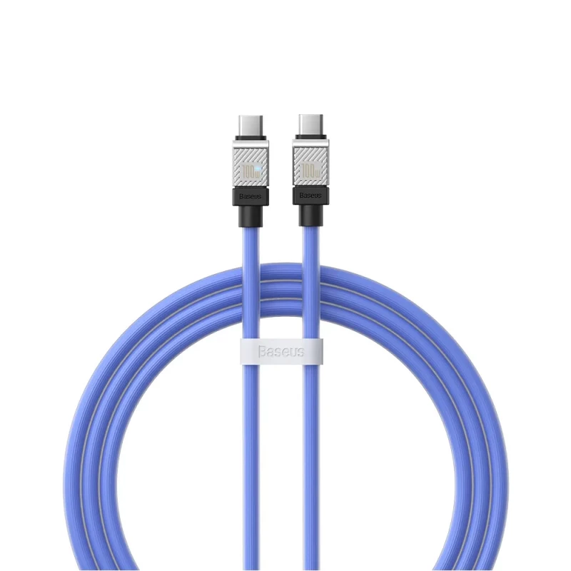 Cablu Baseus Baseus Cable CoolPlay Series Type-C to Type-C 5A 100W 1m, Blue