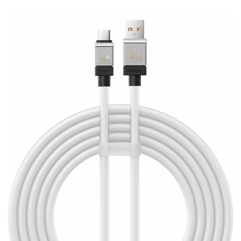 Cablu Baseus Baseus Cable CoolPlay Series USB-A to Type-C 5A 100W 2m, White