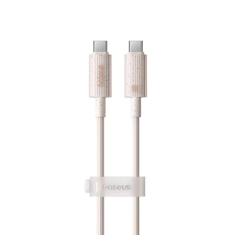 Cablu Baseus Baseus Cable Habitat Series Type-C to Type-C 5A 100W 1m, Wheat Pink