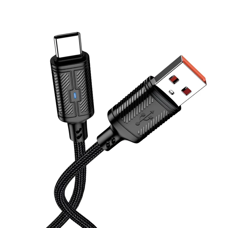 Cablu Jokade Jokade Cable USB to Type- C 3A 1.2m Intelligent Power-off JA049, Black