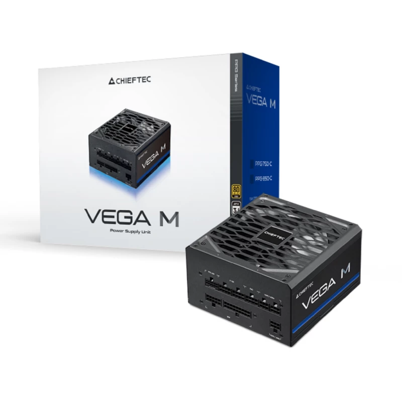 Блок питания ПК CHIEFTEC 850W ATX Power supply Chieftec VEGA M PPG-850-C, 850W, 135mm FDB fan, PCIe GEN5 with 80 PLUS Gold, ATX 12V 3.1, EPS12V, Cable management, Active PFC (Power Factor Correction) (sursa de alimentare/блок питания)