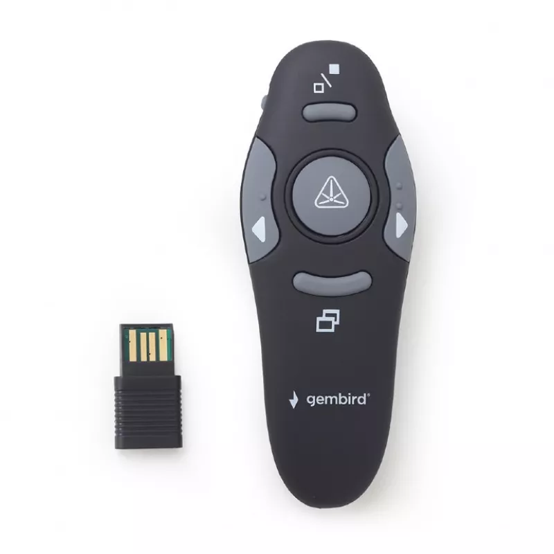 Prezentator GEMBIRD Gembird WP-L-11 Wireless presenter with laser pointer, Wireless 2.4 GHz, Power supply: 1 x AAA battery, up to 10 m, Net weight: 64 g