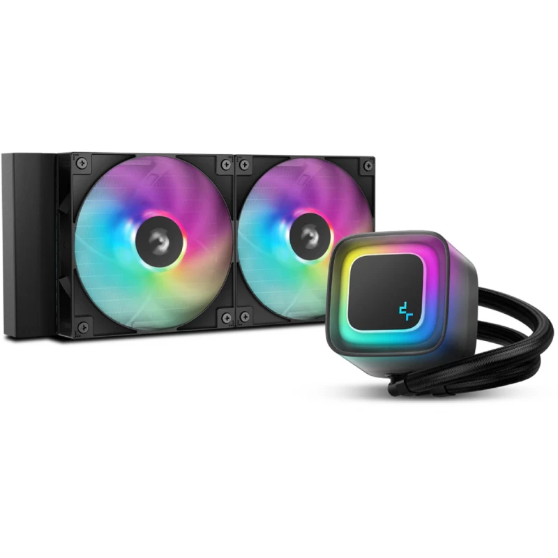AIO Liquid cooling DEEPCOOL DEEPCOOL Liquid Cooler ”LE240 V2”, 240mm radiator, Anti-Leak Technology, LGA1851/1700/1200/115x & AM5/AM4, up to 250W, 2x120mm Hydro Bearing ARGB PWM fans, Frosted ARGB pump head, Fans: 500~2100rpm, 