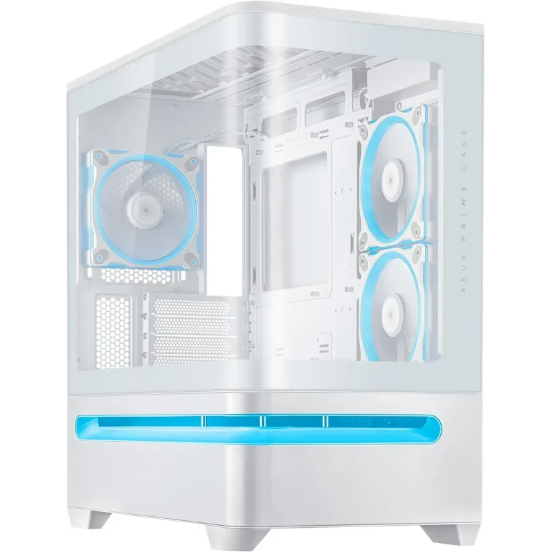 Корпус без БП ASUS Case Micro ATX ASUS Prime AP202 ARGB White no PSU, Curved Tempered Glass Panel,  3 x ARGB Fans 120mm, 2xUSB 3.2 Gen1, USB 3.2 Gen2 Type C, Audio-out&Mic (carcasa/корпус)