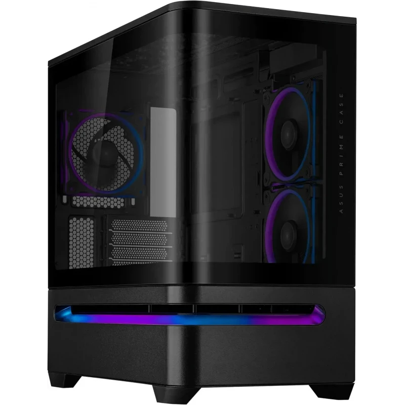 Корпус без БП ASUS Case Micro ATX ASUS Prime AP202 ARGB Black no PSU, Curved Tempered Glass Panel,  3 x ARGB Fans 120mm, 2xUSB 3.2 Gen1, USB 3.2 Gen2 Type C, Audio-out&Mic (carcasa/корпус)