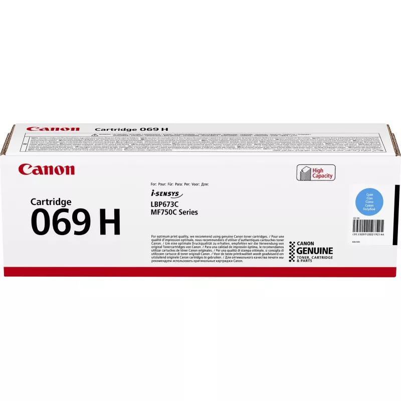 Картридж лазерный CANON Laser Cartridge Canon 069H C (5097C002), cyan (5500 pages) for Canon i-SENSYS MF752Cdw/ MF754Cdw/ LBP673Cdw