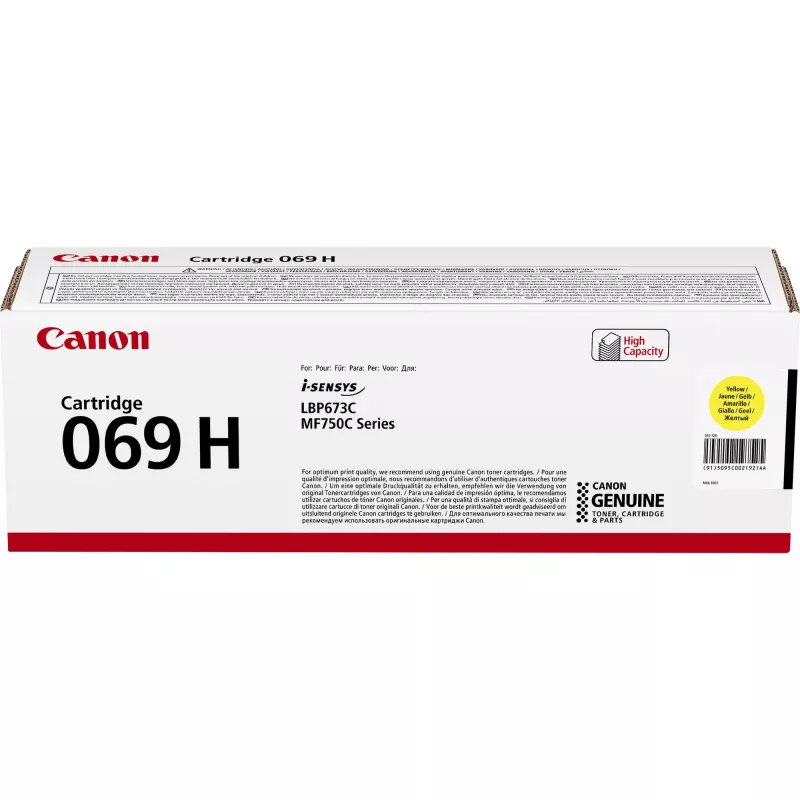 Картридж лазерный CANON Laser Cartridge Canon 069H Y (5095C002), yellow (5500 pages) for Canon i-SENSYS MF752Cdw/ MF754Cdw/ LBP673Cdw