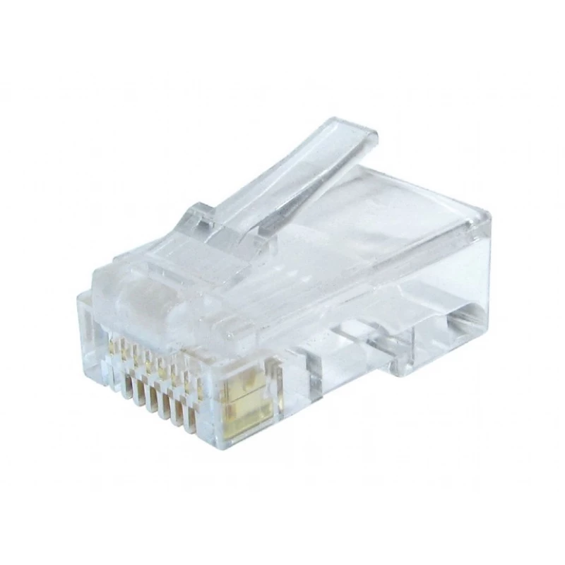 Conector RJ45 GEMBIRD RJ45 Modular Plug LC-8P8C-002/100, Modular plug 8P8C for solid CAT6 LAN cable, 30u” gold plated, 100 pcs/bag