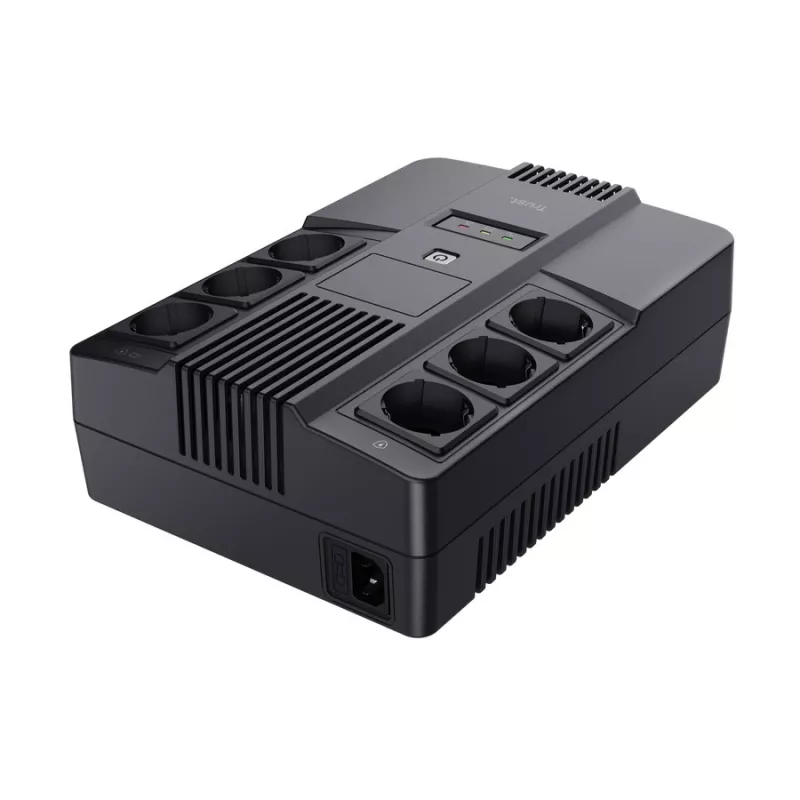 ИБП TRUST TRUST Back-UPS Maxxon 800VA/360W, AVR, 6 x CEE 7/7 Schuko (3 Battery Backup + all Surge Protected), LED indicators, black