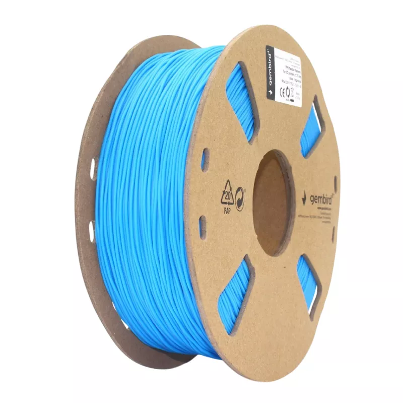 Filament GEMBIRD TPE 1.75 mm, Flexible Blue Filament, 1 kg, Gembird 3DP-TPE1.75-01-B