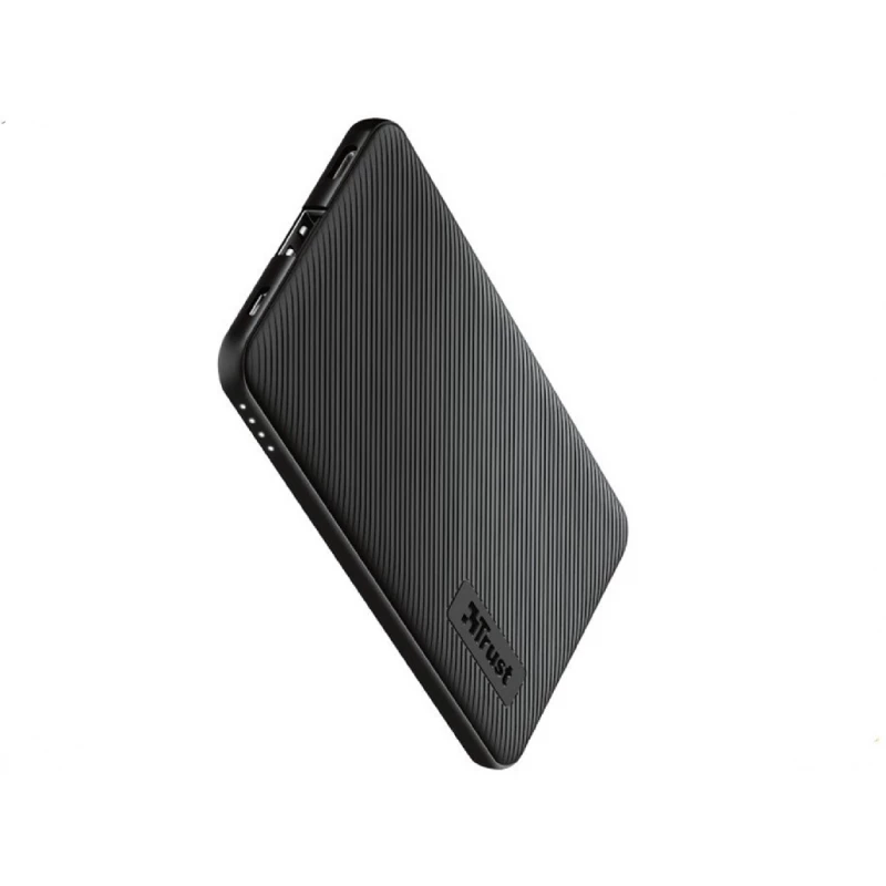 Baterie externa universala TRUST 5000mAh Powerbank - Trust Primo Eco, Black, Fast-charge with maximum speed via USB-C (15W) or USB-A (12W). Ultra-thin TR_24679